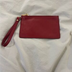 Banana Republic Red Leather Wristlet Clutch